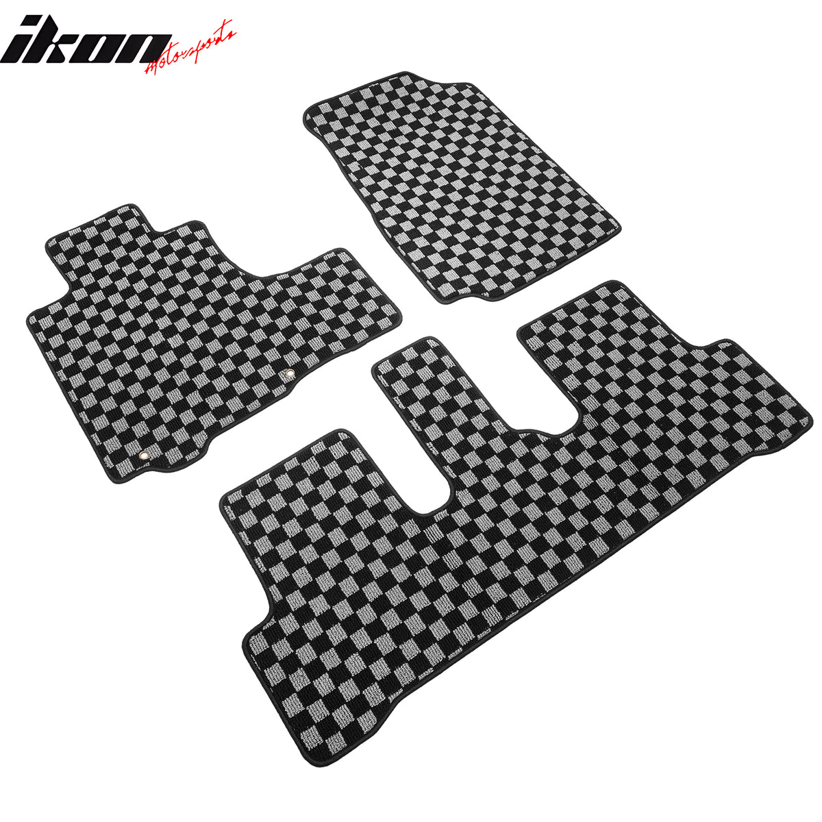 For 07-11 Honda CR-V Auto Floor Mats Non-Slip Carpets Checkered Black Gray Plaid