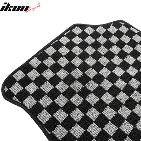 For 07-11 Honda CR-V Auto Floor Mats Non-Slip Carpets Checkered Black Gray Plaid