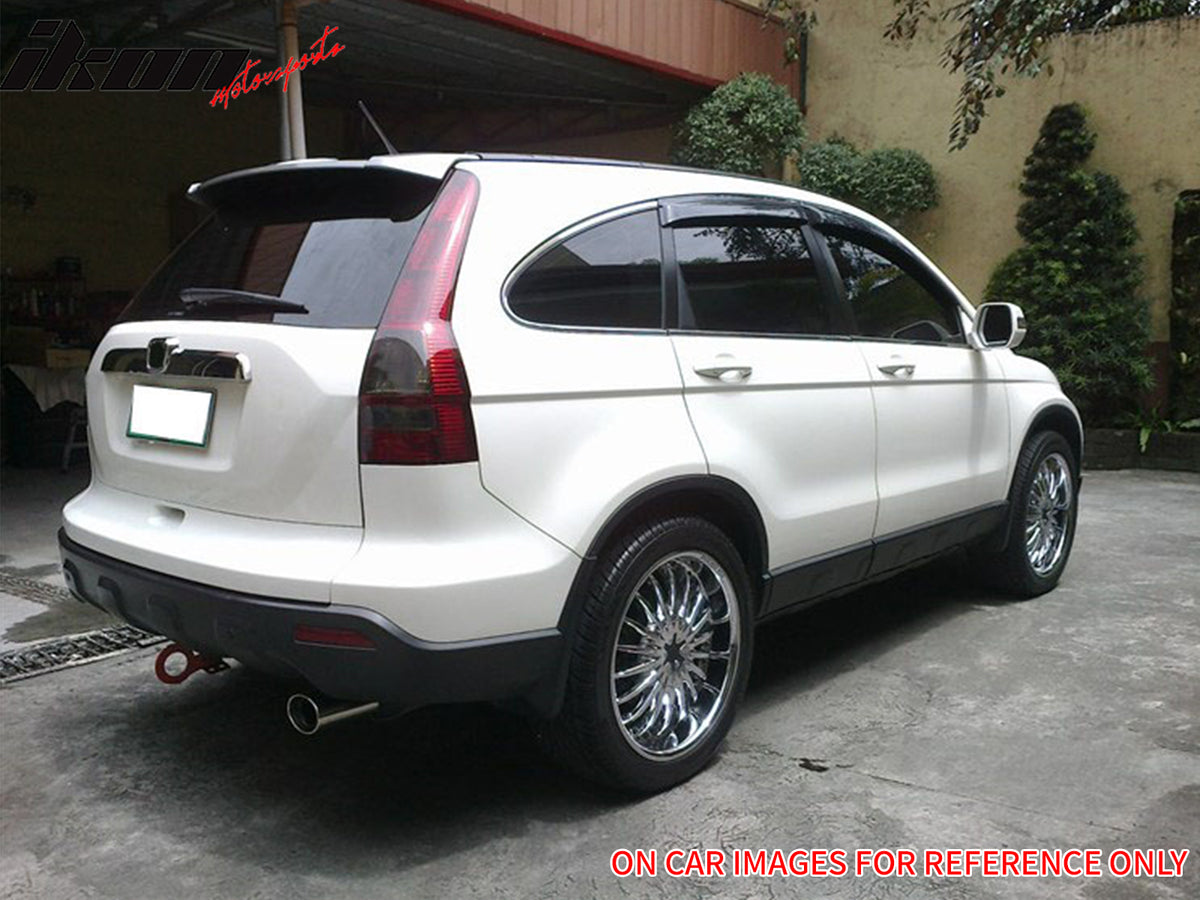 IKON MOTORSPORTS, Rear Window Roof Spoiler Compatible with 2007-2011 Honda CR-V CRV, OE Style Unpainted Gray ABS Plastic Top Roofline Windshield Visor Spoiler Wing
