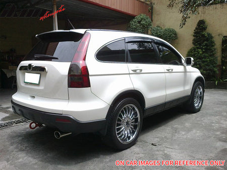 IKON MOTORSPORTS, Rear Window Roof Spoiler Compatible with 2007-2011 Honda CR-V CRV, OE Style Unpainted Gray ABS Plastic Top Roofline Windshield Visor Spoiler Wing