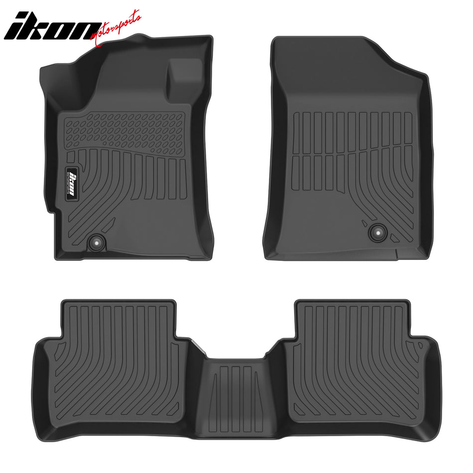 2007-2012 Nissan Altima Sedan 3D TPE All Weather Waterproof Anti-Slip Front Rear Driver Passenger Side Interior Floor Mats Cargo Liner Carpets Black