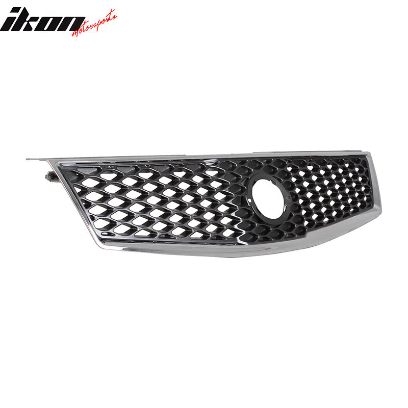 IKON MOTORSPORTS Front Upper Grille, Compatible with 2007-2012 Nissan Sentra SR/Base/S/SE-R/SE-R Spec V/SL, OE Style Dark Silver ABS Replacement Front Bumper Hood Grill