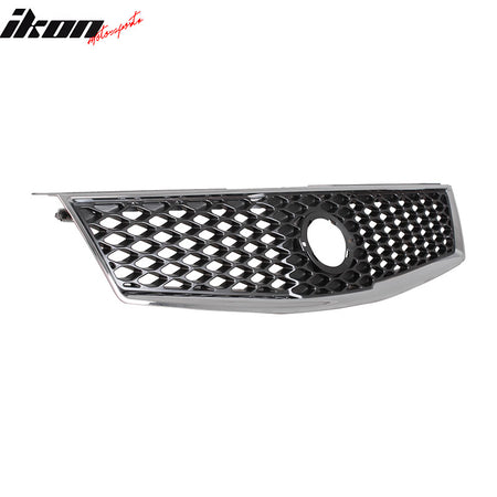IKON MOTORSPORTS Front Upper Grille, Compatible with 2007-2012 Nissan Sentra SR/Base/S/SE-R/SE-R Spec V/SL, OE Style Dark Silver ABS Replacement Front Bumper Hood Grill