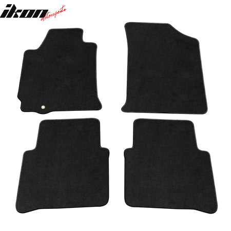 IKON MOTORSPORTS Floor Mats Carpet Compatible With 2007-2012 Nissan Altima 4 Door, Front Rear Black Nylon Carpets Mats 4 Pieces Set