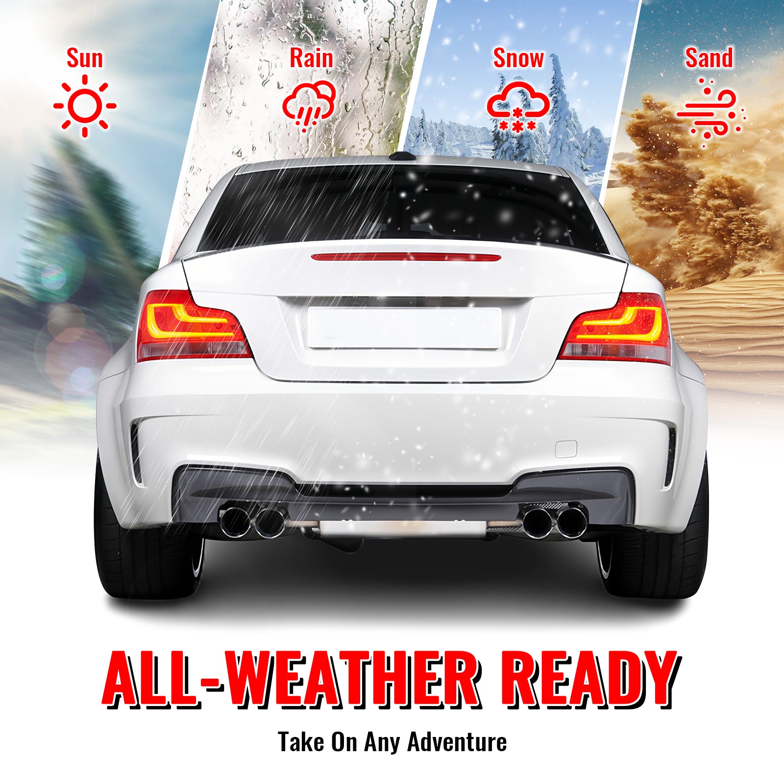 Fits 07-13 BMW 1-Series E82 Coupe E88 1M Style Rear Bumper Cover Replacement PP