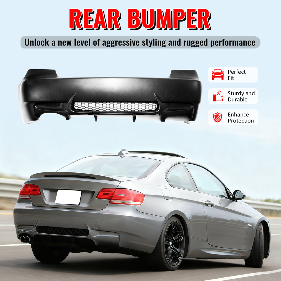 Fits 07-13 BMW E92 E93 3 Series 2Dr M3 Style Rear Bumper Cover Replacement PP