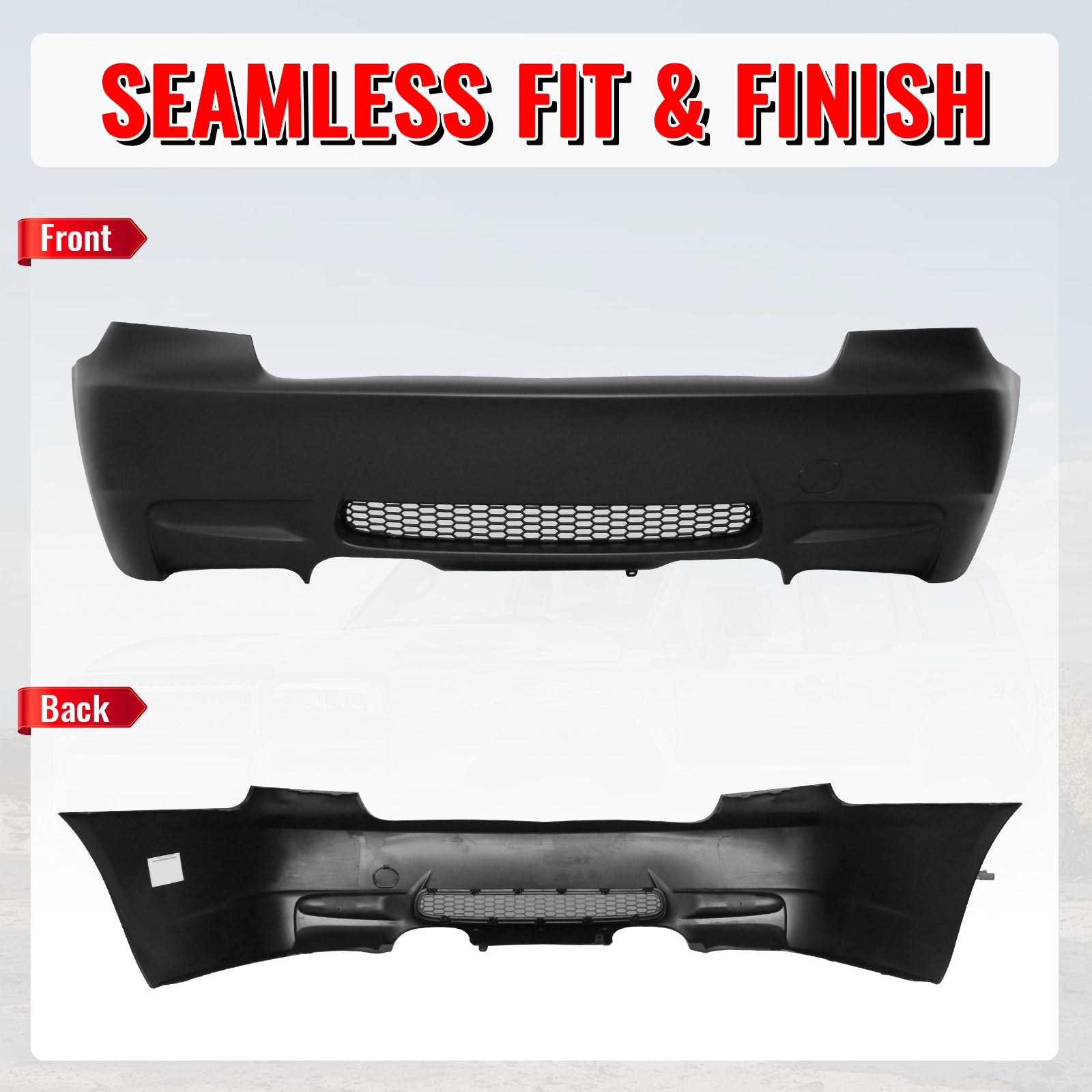 Fits 07-13 BMW E92 3-Series Coupe 2Dr M3 Style Rear Bumper Cover Replacement PP