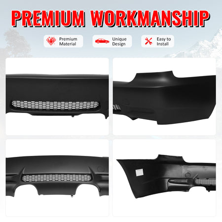 Fits 07-13 BMW E92 3-Series Coupe 2Dr M3 Style Rear Bumper Cover Replacement PP