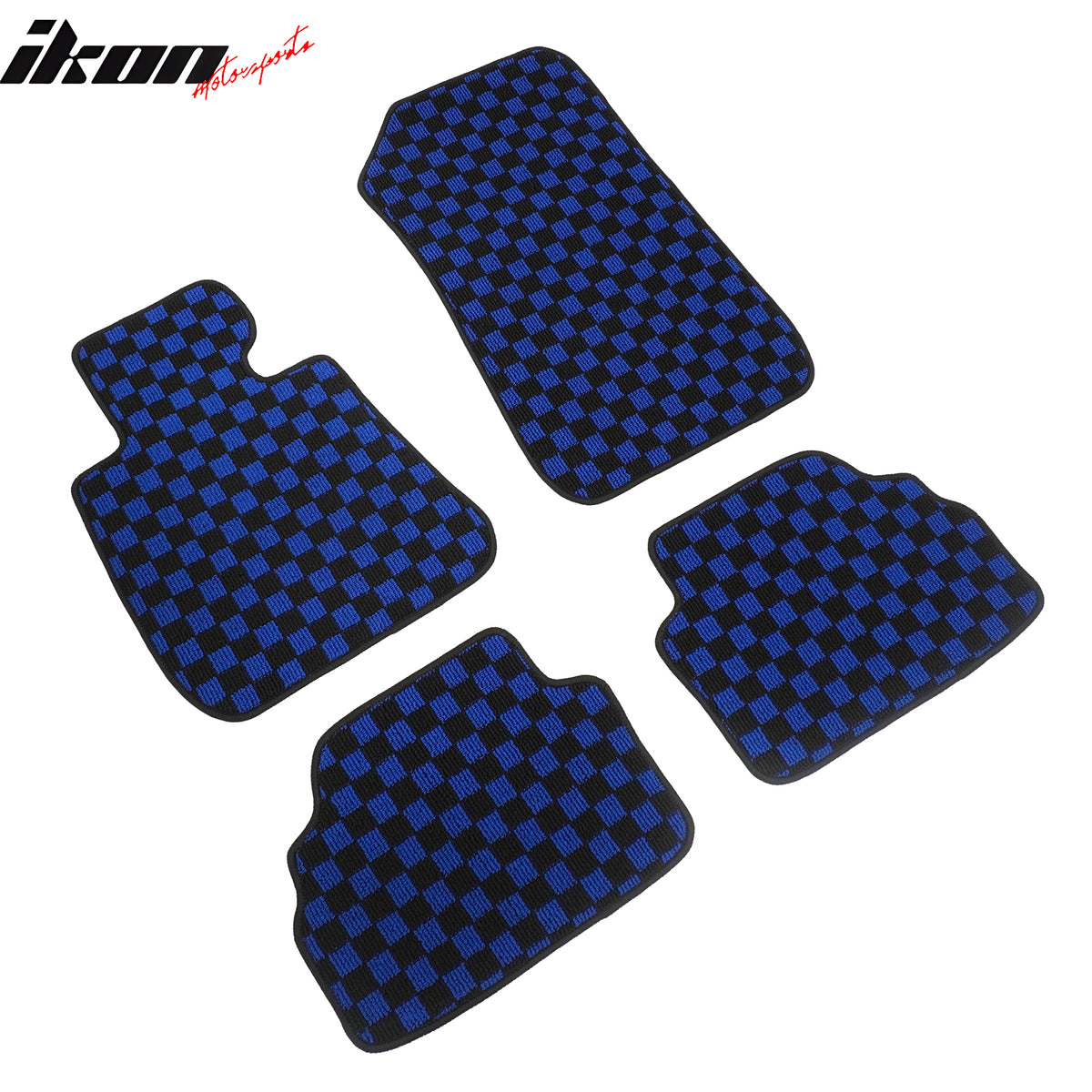 Fits 07-13 BMW E92 3-Series Coupe Floor Mats Checkered Carpets Black Blue Plaid