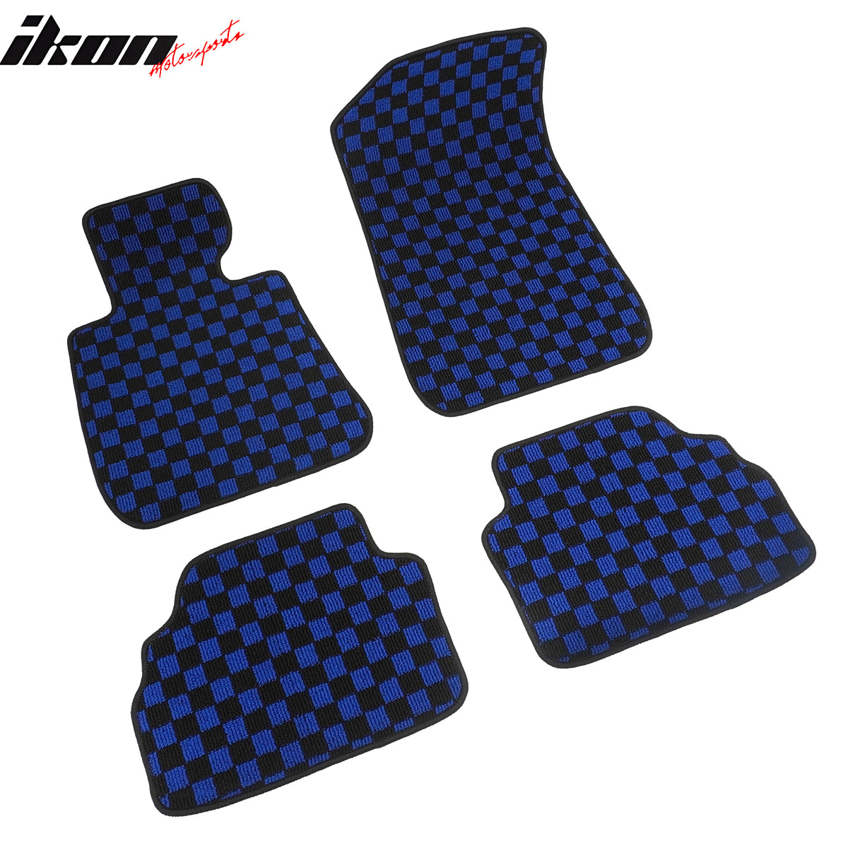 Fits 07-13 BMW E92 3-Series Coupe Floor Mats Checkered Carpets Black Blue Plaid