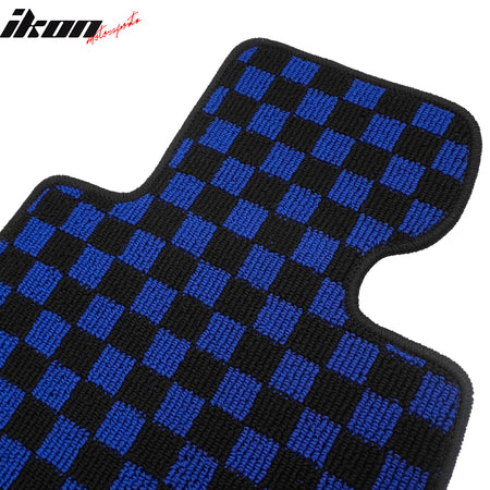 Fits 07-13 BMW E92 3-Series Coupe Floor Mats Checkered Carpets Black Blue Plaid