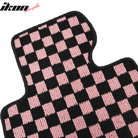 Fits 07-13 BMW E92 3-Series Coupe Floor Mats Checkered Carpets Black Pink Plaid