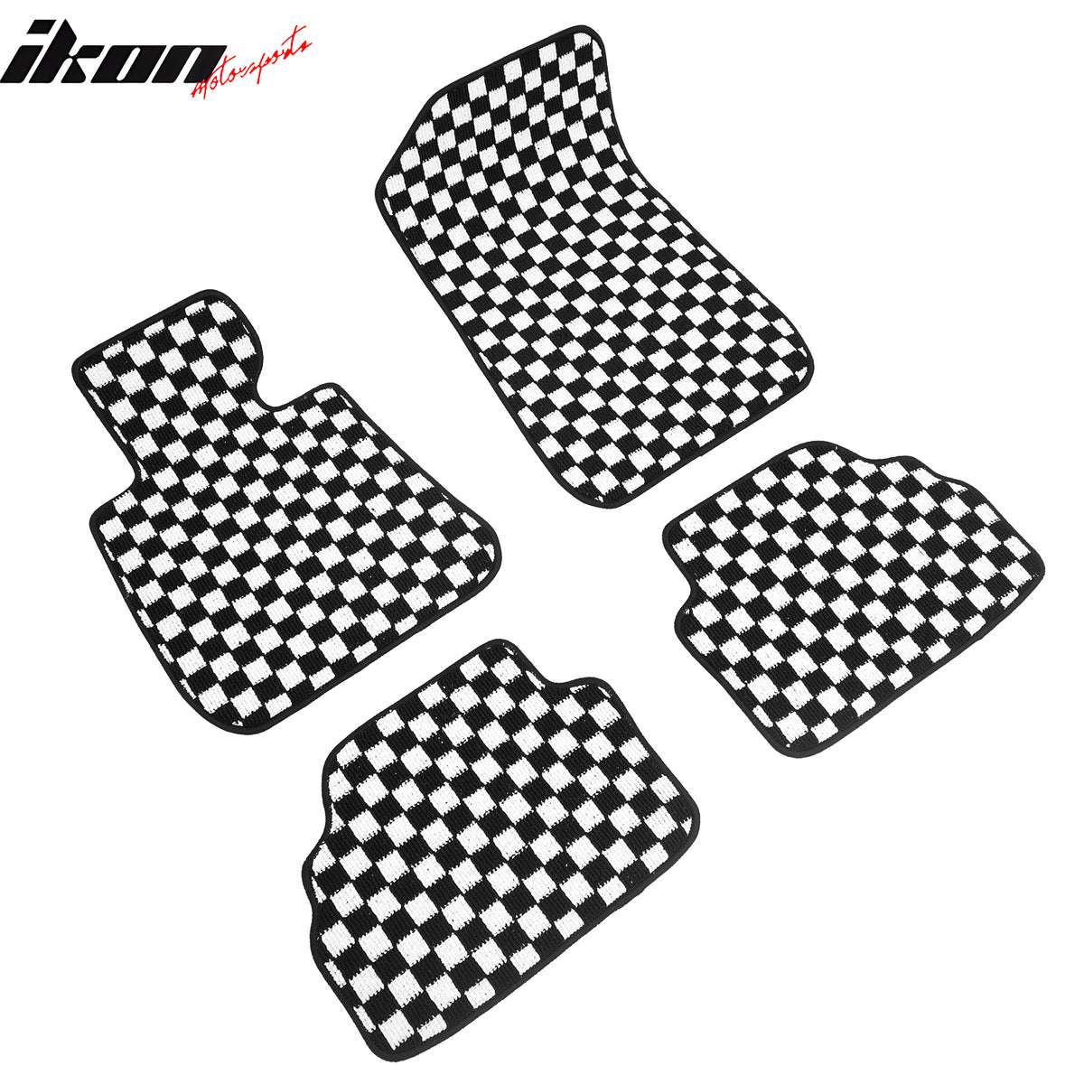 Fits 07-13 BMW E92 3-Series Coupe Floor Mats Checkered Carpets Black White Plaid
