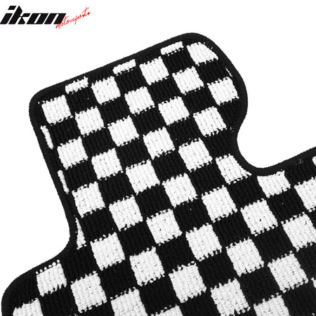 Fits 07-13 BMW E92 3-Series Coupe Floor Mats Checkered Carpets Black White Plaid