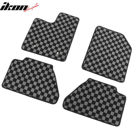 Fits 07-13 Ford Edge 4DR Floor Mats Non-Slip Carpets Checkered Black Gray Plaid