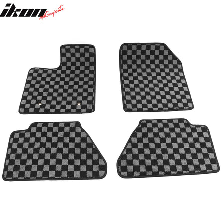 Fits 07-13 Ford Edge 4DR Floor Mats Non-Slip Carpets Checkered Black Gray Plaid