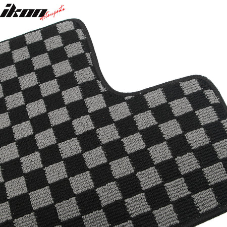 Fits 07-13 Ford Edge 4DR Floor Mats Non-Slip Carpets Checkered Black Gray Plaid