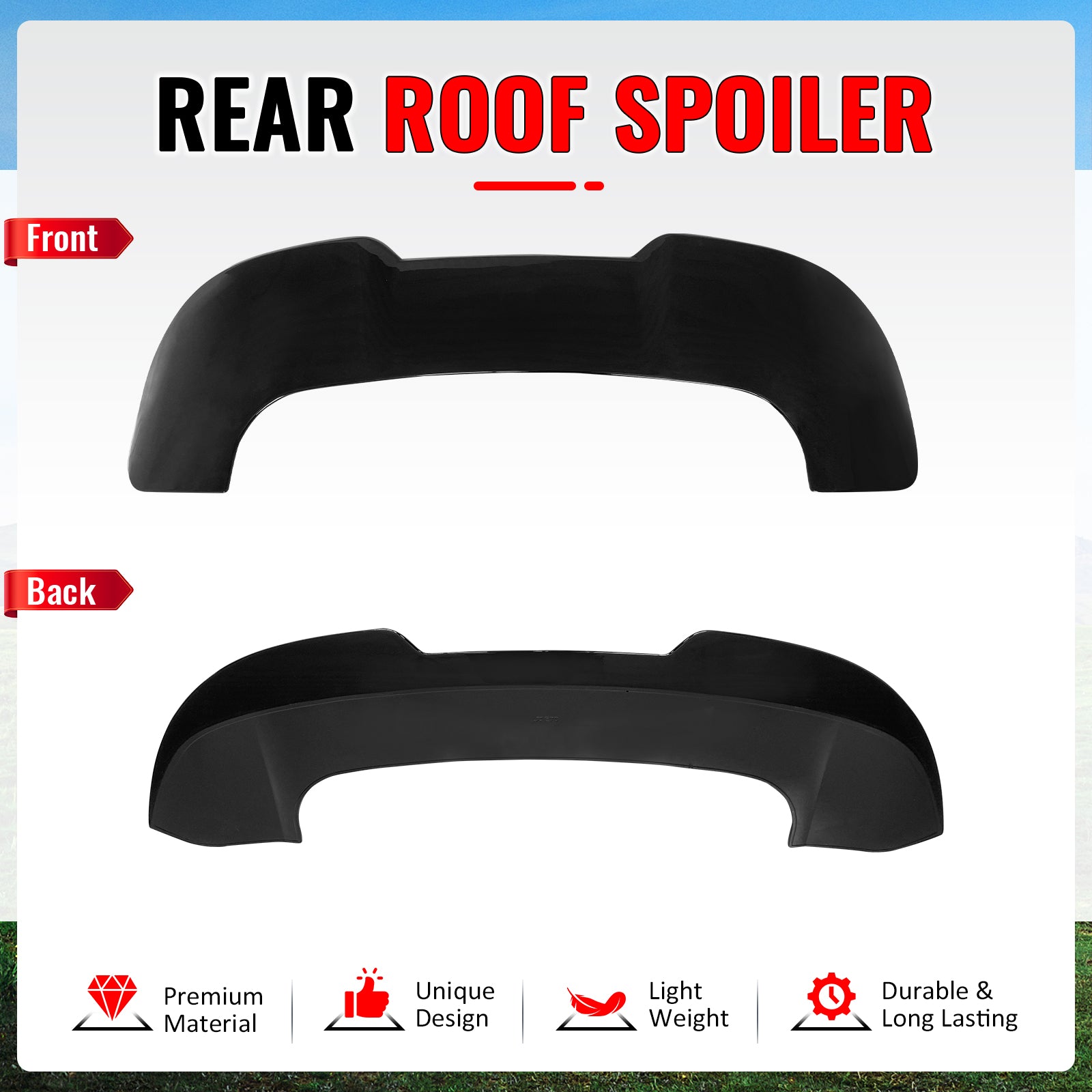 Fits 07-13 BMW X5 E70 Facelift Gloss Black Rear Top Window Roof Spoiler Wing ABS