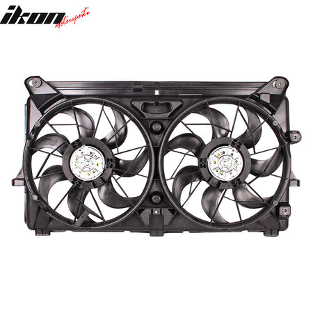 IKON MOTORSPORTS Radiator Cooling Fan Assembly Replacement for 2007-2013 Chevy Silverado 1500 GMC Sierra 1500  Escalade ESV Suburban 2007-2014 Yukon XL, 89023366 GM3115211 Automotive Dual Engine Fans