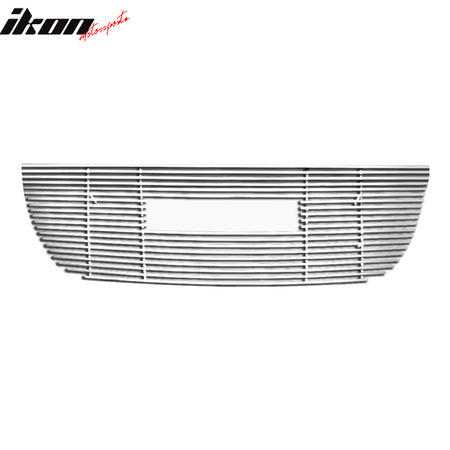 IKON MOTORSPORTS Front Bumper Upper Top Grille Insert, Compatible with 2007-2013 GMC Yukon & Yukon XL, Billet Style Chrome Stainless Steel Replacement Front Bumper Grill Assembly