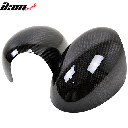 Compatible With 2007-2013 Mini Cooper R56 Convertible Rear Side Mirror Cover Guard - Real Carbon Fiber CF - Other Color Available