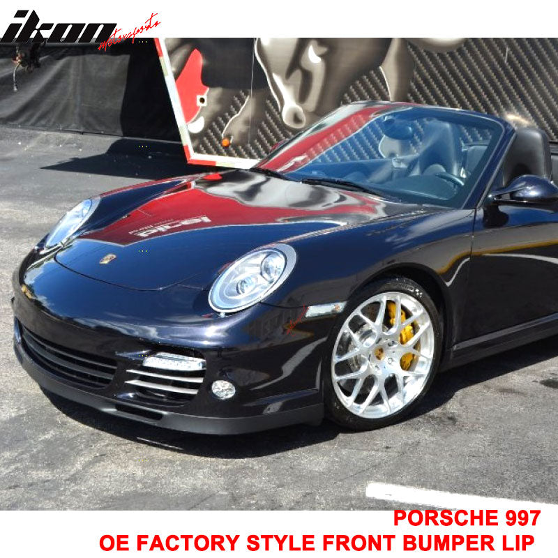 Fits 07-13 Porsche 997 911 OE Style Front Bumper Lip Unpainted PU Spoiler Kit