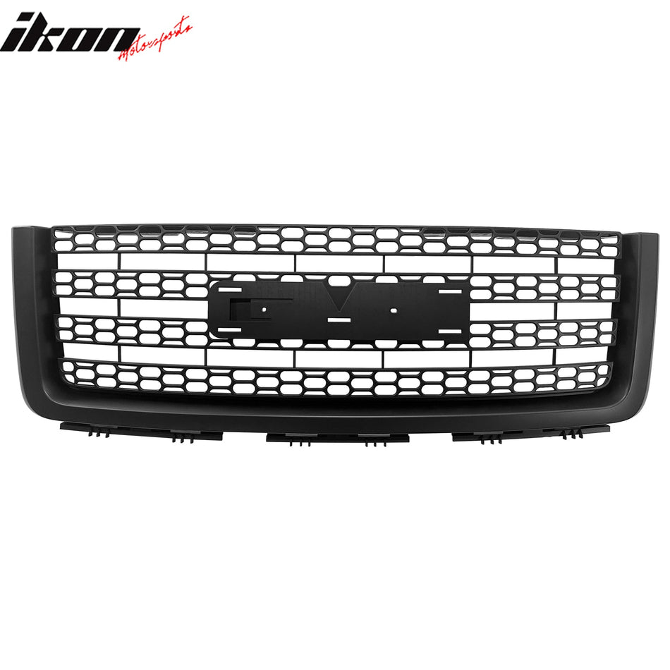 2007 - 2013 Sierra 1500 11 - 13 HD Denali Matte Black Front Upper GrilleIkon Motorsports