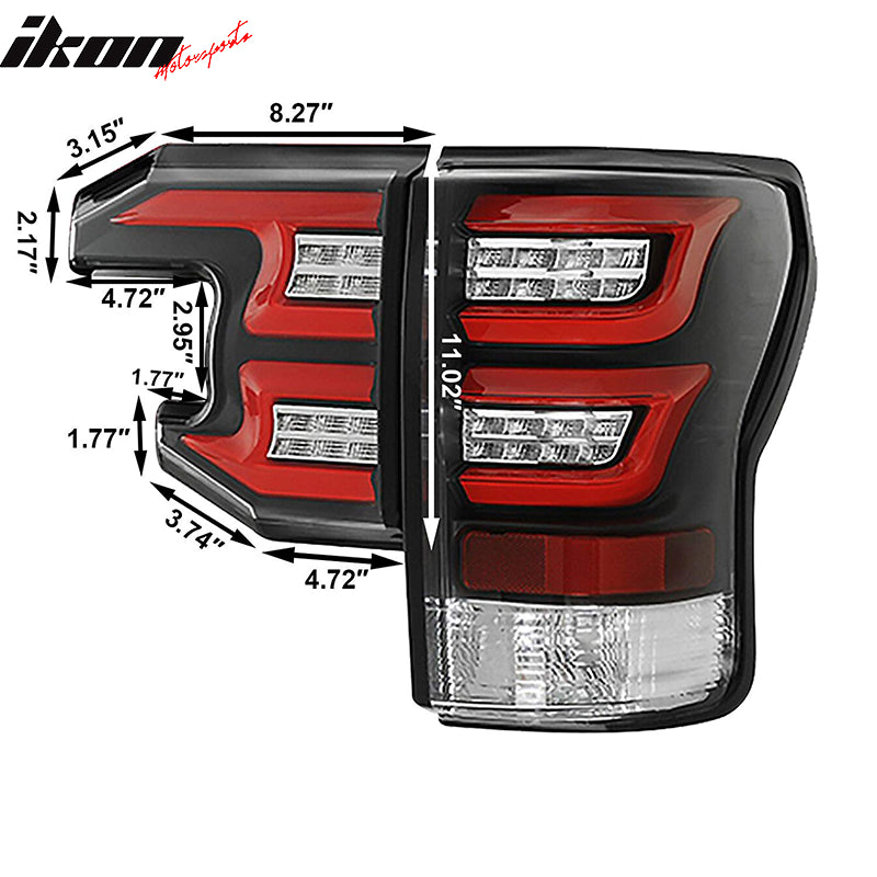 Fits 07-13 Toyota Tundra Sequential LED Tail Lights Clear Lens