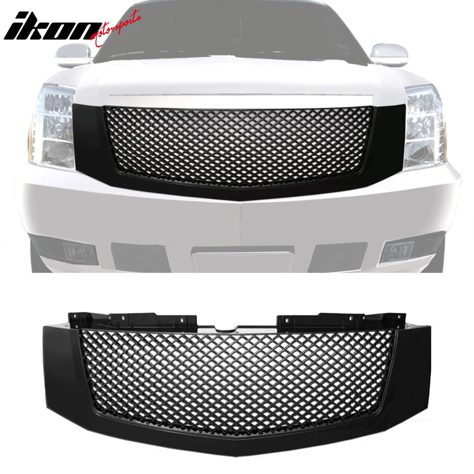 2007-2014 Cadillac Escalade Mesh Style Front Bumper Grille Black ABS
