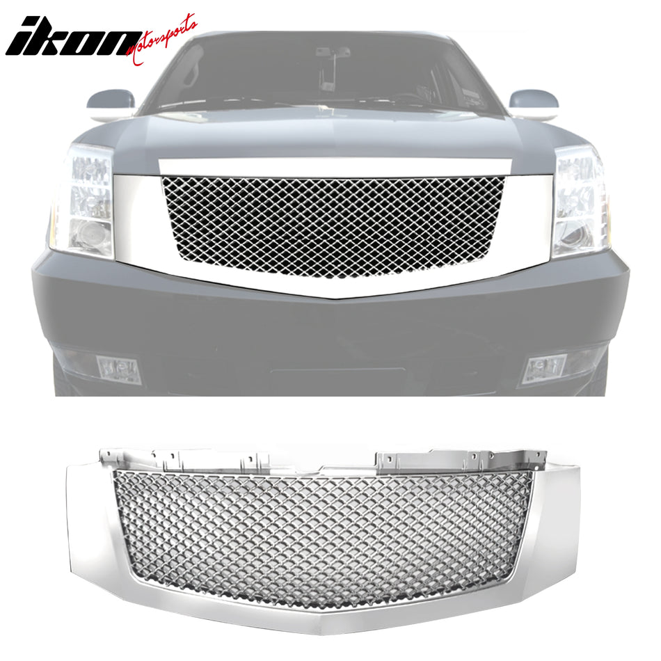 2007-2014 Cadillac Escalade Mesh Style Front Bumper Grille Chrome ABS