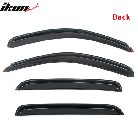 Fits 07-14 Silverado Sierra 1500 2500 HD Crew Cab Window Visors Guard In-Channel