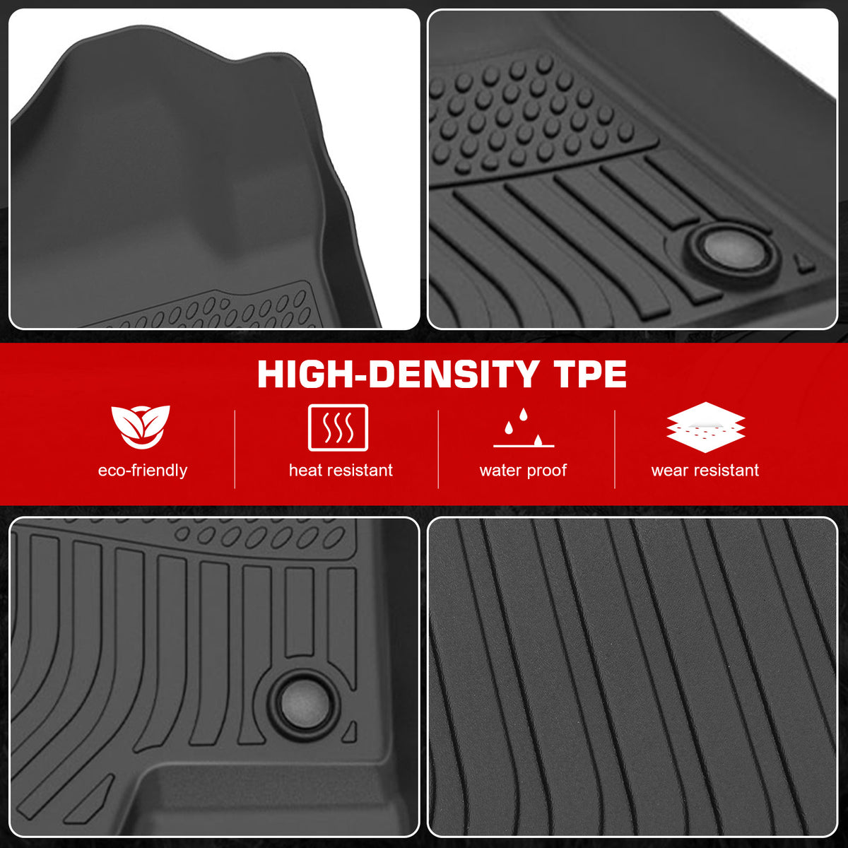 Fits 07-14 Chevrolet Tahoe & GMC Yukon 5 Seats All Weather Floor Mats Carpet TPE