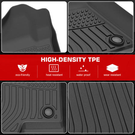 Fits 07-14 Chevrolet Tahoe & GMC Yukon 5 Seats All Weather Floor Mats Carpet TPE