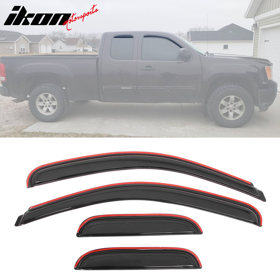 2007-2014 Chevy Silverado GMC Sierra 1500 Extended Cab Window Visors