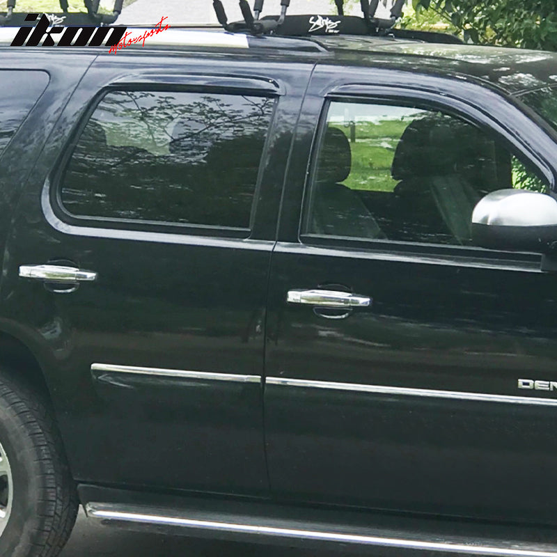 Fit 2007-2014 Chevy Tahoe GMC Yukon Slim Style Acrylic Smoke Window Visor