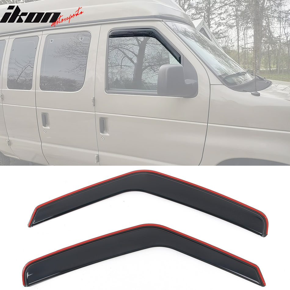 2007-2014 Ford E-Series Van Window Visors In-Channel Side Rain Guard