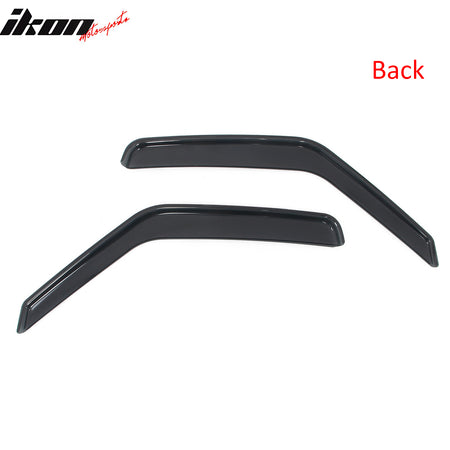 Fits 07-14 Ford E-Series Van Window Visors In-Channel Side Deflector Rain Guard