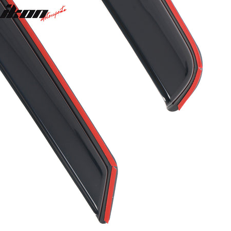 Fits 07-14 Ford E-Series Van Window Visors In-Channel Side Deflector Rain Guard