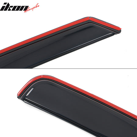 Fits 07-14 Ford E-Series Van Window Visors In-Channel Side Deflector Rain Guard