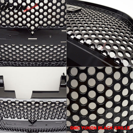 Fits 07-14 GMC Yukon/XL 1500 Denali Unpainted Front Bumper Hood Grill Grille ABS