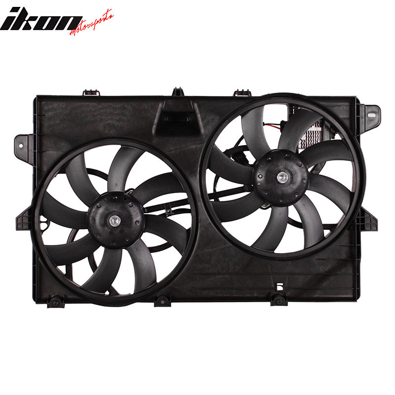 IKON MOTORSPORTS Radiator Cooling Fan Assembly Replacement for 2007-2015 Ford Edge & Lincoln MKX Without Towing Package With PWM, 7T4Z-8C607A FO3115177 Automotive Dual Engine Fans, Black