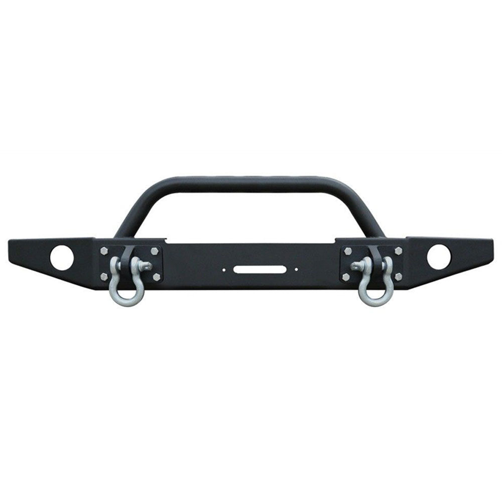 Fits 07-17 Jeep Wrangler JK Steel Front Bumper Guard W/ Winch Plate D-Ring