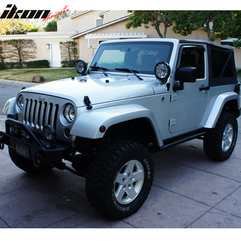 Fits 07-18 Jeep Wrangler JK 2DR Acrylic Window Visor Sun Rain Guards Vent Shade