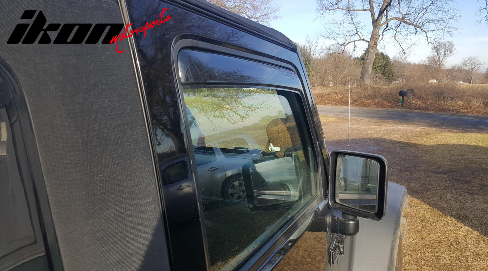 Fits 07-17 Jeep Wrangler& 18 Wrangler JK 2Dr In-channel Window Visors Deflectors