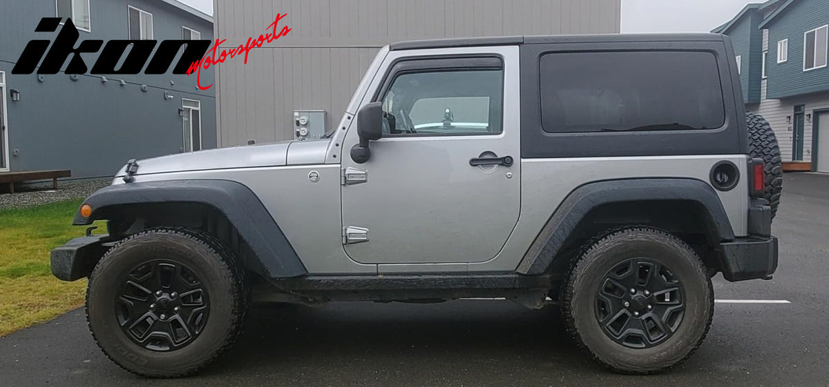 Fits 07-17 Jeep Wrangler& 18 Wrangler JK 2Dr In-channel Window Visors Deflectors