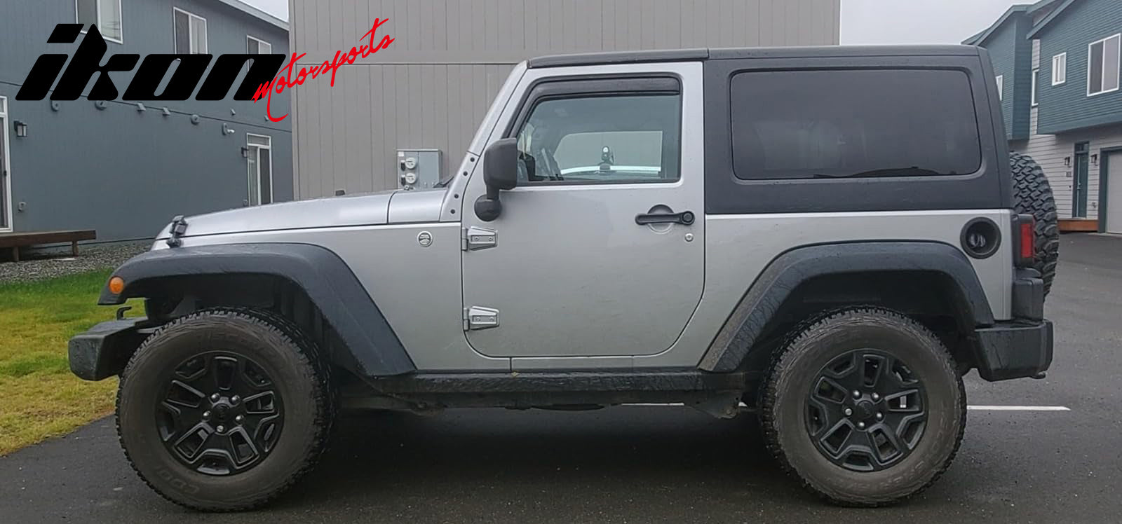 Fits 07-17 Jeep Wrangler& 18 Wrangler JK 2Dr In-channel Window Visors Deflectors