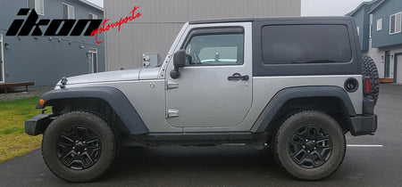 Fits 07-17 Jeep Wrangler& 18 Wrangler JK 2Dr In-channel Window Visors Deflectors