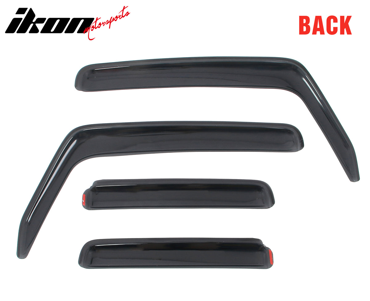 Fits 07-17 Jeep Wrangler& 18 Wrangler JK Unlimited In-channel Window Visors 4PCS