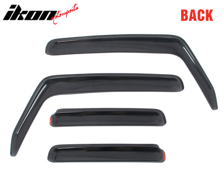 Fits 07-17 Jeep Wrangler& 18 Wrangler JK Unlimited In-channel Window Visors 4PCS