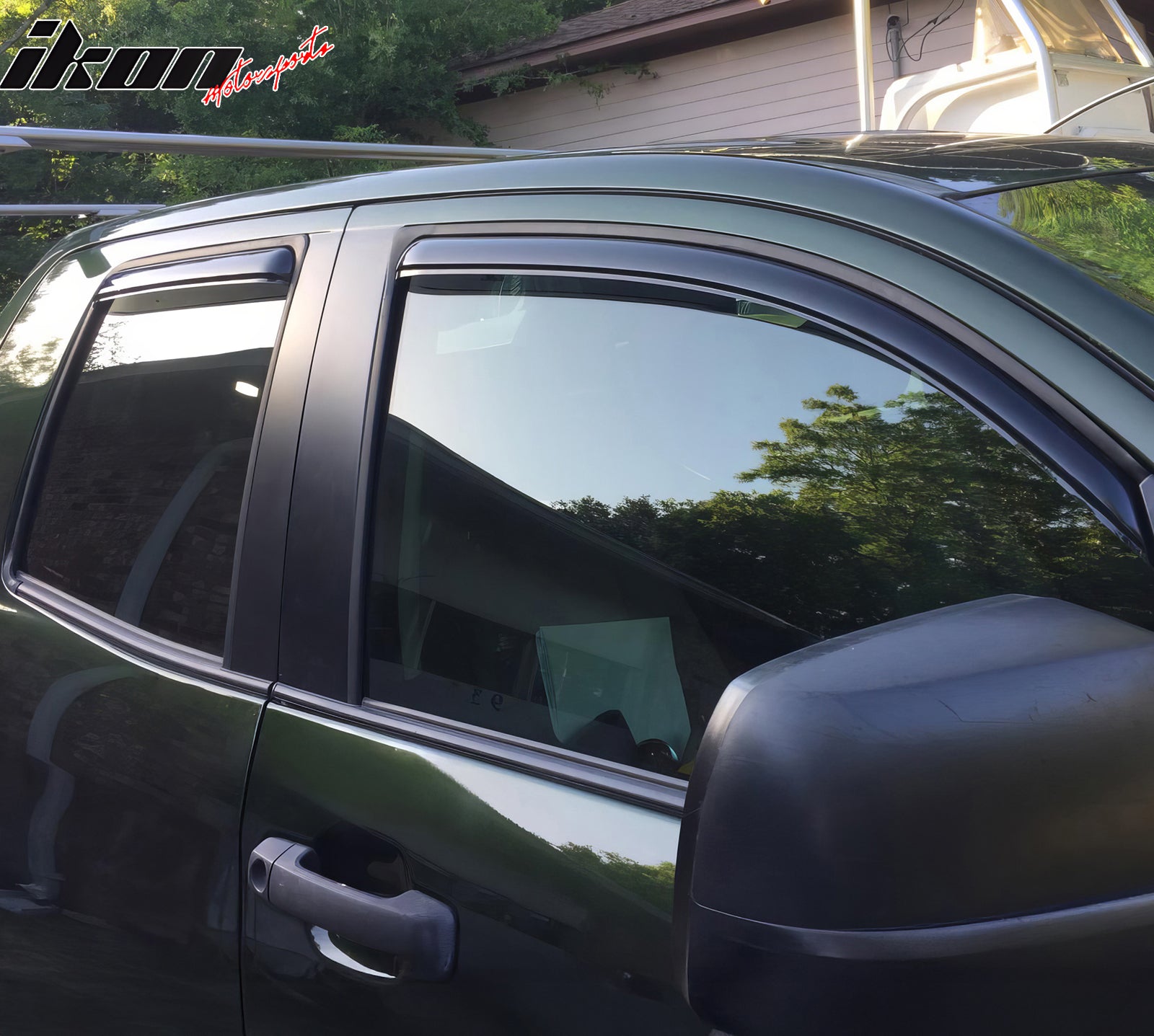 Fits 07-21 Toyota Tundra Double Cab In-Channel Window Visors Acrylic Rain Shade